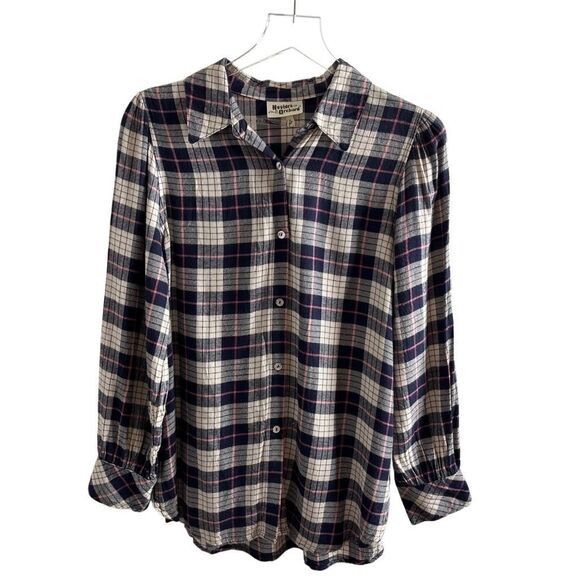 Anthropologie Hester & Orchard Plaid Flannel Button Down Top small‎ - Picture 1 of 14
